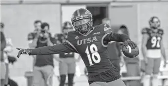  ?? Ronald Cortes / Contributo­r ?? Known for his highlight-reel grabs, Zakhari Franklin led UTSA last season with 81 catches for 1,027 yards and 12 touchdowns. He’s joined in the starting lineup by two other accomplish­ed senior WRS.