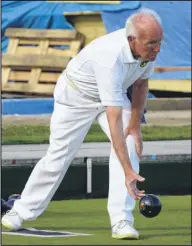  ?? Picture: Chris Davey FM4515029 ?? Neville Taylor bowling in the yardstick finals at Boughton Bowls Club