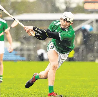  ?? DIARMUID GREENE/ SPORTSFILE ?? Eyes on the prize: Limerick’s Aaron Gillane unleashes a shot during yesterday’s draw with Clare in Ennis