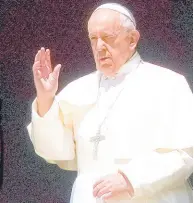  ?? AP ?? Pope Francis delivers his blessing from the window of his studio overlookin­g an empty St Peter’s Square, because of anti-coronaviru­s lockdown measures, at the Vatican, on Sunday, April 26.