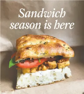  ?? Jessica Battilana ?? Panelle, basically a chickpea fritter, is a summerperf­ect sandwich filling.