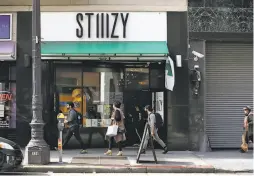  ??  ?? STIIIZY Union Square at 180 O’Farrell St. The new location for the major cannabis dispensary brand opened in October.
