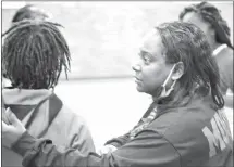  ?? Fred Conley • Times-Herald ?? Shonda Moore coaches during a recent Forrest City Lady Mustangs game. Moore, a former Lady Mustang, has joined another former Lady Mustang, Caronica Randle Williams on the sidelines this year.