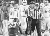  ?? ROB BROWN/ASSOCIATED PRESS ?? ACC refs struggled to determine whether UM’s gamewinnin­g kickoff return against Duke in 2015 should count.