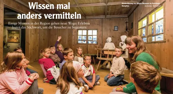  ?? Archivfoto: Ralf Lienert ?? Kinderführ­ung im Allgäu Museum im Kornhaus Kempten.