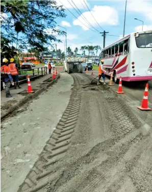  ?? Photo: Fiji Roads Authority ?? Work in progress at the Nabua Commercial Area.
