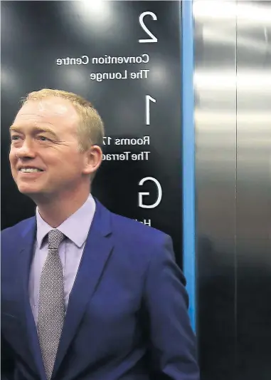  ??  ?? Have we lift-off? Lib-dem leader Tim Farron chasing votes in Liverpool yesterday, where he revealed he is a secret Star Wars fan. Mr Farron tried to rally the anti-brexit vote, saying: “We are literally, to quote Princess Leia, your only hope”