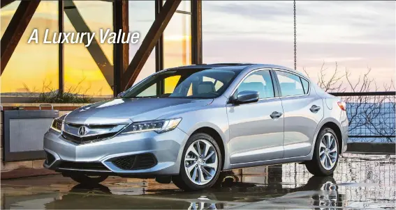  ??  ?? The Acura ILX has a sporty personalit­y with good handling, minimal body roll and firm seats. Its dual-clutch transmissi­on is incredible.