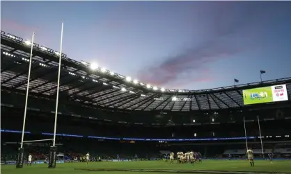  ??  ?? Twickenham could be at 50% capacity with around 41,000 spectators inside when England play the USA and Canada in July. Photograph: Charlotte Wilson/Offside/Getty Images