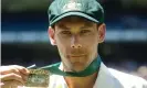  ?? Photograph: Hamish Blair/AFP/ Getty Images ?? Scott Boland with the Mullagh Medal after Australia’s dominant victory in Melbourne.