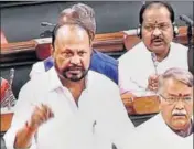  ?? PTI ?? Shiv Sena MP Anandrao Adsul addresses the Lok Sabha in New Delhi on Thursday.