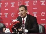  ?? WISCONSIN STATE JOURNAL — THE ASSOCIATED PRESS FILE ?? In this file photo, Tony Granato speaks at a press conference where he was introduced as the new head coach for the University of Wisconsin men’s hockey team, in Madison, Wisc.