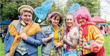  ??  ?? Getting ready for Theatrecra­ft Youth Unlimited’s theatre camp are (from left) Lewis Neale of Drouin, Gaby Rota of Bunyip, local theatre leader Teigan Bliss and coordinato­r Jo Watt.