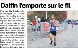  ?? (Photo L.B.) ?? La édition du Mounta-Cala de Villefranc­he-surMer a été remportée hier matin par Charly Dalfin (ASPTT Nice) en ’’’.