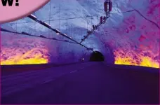  ??  ?? Norway’s Lærdal Tunnel is the world’s longest road tunnel at 15 miles long