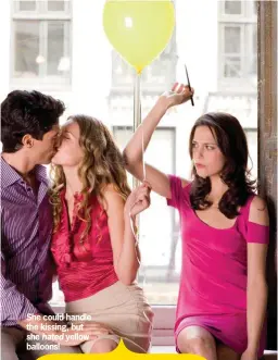  ??  ?? She could handle the kissing, but she hated yellow balloons!