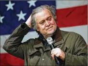  ?? GETTY IMAGES ?? Steve Bannon, who had stayed in touch with President Donald Trump after being pushed out last summer, sought to smooth over the rift Wednesday.