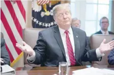  ??  ?? President Donald Trump speaks during a cabinet meeting in the Cabinet Room of the White House in Washington on Tuesday. — AFP