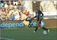  ?? FOR DIGITAL FIRST MEDIA -- MIKE REEVES ?? Haris Medunjanin receives a pass during the first half of the Union’s 3-1 win over FC Dallas Saturday night.