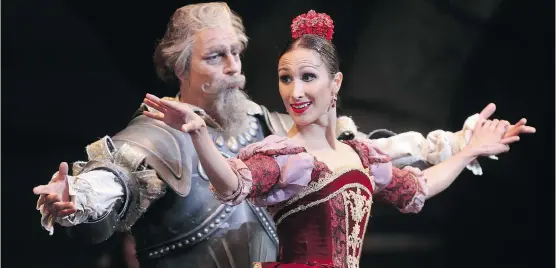  ?? Ted Rhodes/calgary Herald ?? Alberta Ballet artistic director Jean Grand-Maitre plays Don Quixote alongside Hayna Gutierrez as Kitri in the ballet’s production of Don Quixote at the Jubilee.