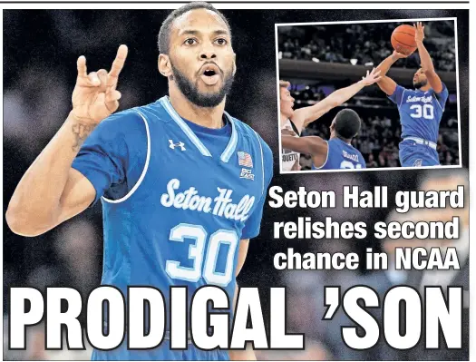  ?? Shuttersto­ck; AP ?? TRY, TRY AGAIN: Seton Hall guard Madison Jones has tried to make the most of his second chance in college basketball after being dismissed from Wake Forest and missing a year following a DWI.