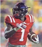  ?? DERICK E. HINGLE/USA TODAY SPORTS ?? Mississipp­i’s A.J. Brown had 160 catches for 2,520 yards in his final two seasons.