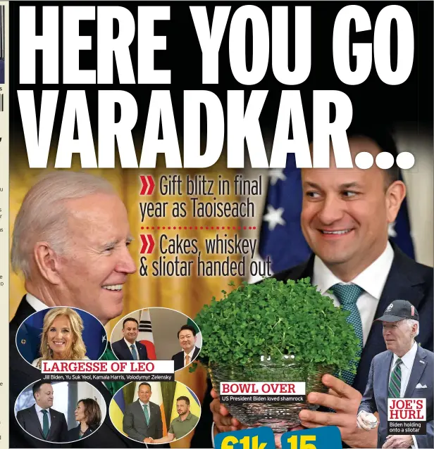  ?? ?? BOWL OVER
US President Biden loved shamrock