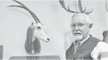  ??  ?? The Exotic Wildlife Associatio­n’s Charly Seale notes that the scimitar horned oryx population has jumped sharply.