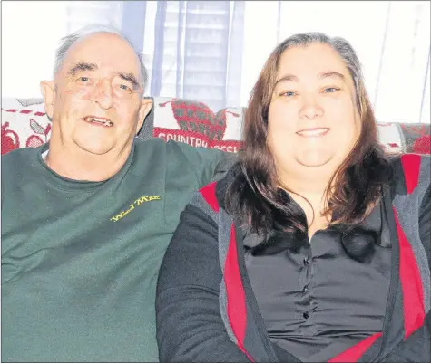  ?? CAROLE MORRIS-UNDERHILL ?? Tom Bourgeois and his daughter, Crystal Farrell, both have polycystic kidney disease and require dialysis, with Farrell working towards receiving a transplant. The New Minas residents are looking forward to the opening of the expanded Kentville...