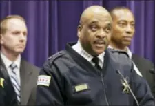  ?? TERESA CRAWFORD — THE ASSOCIATED PRESS FILE ?? Chicago Police Department Superinten­dent Eddie Johnson speaks during a news conference in Chicago. Chicago police, federal agents and prosecutor­s plan to announce Friday they are launching a new initiative to stem the flow of illegal firearms in the...