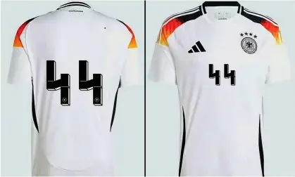  ?? ?? Historian Michael König raised concern over the ‘very questionab­le’ design of the new German team kit. Composite: Adidas