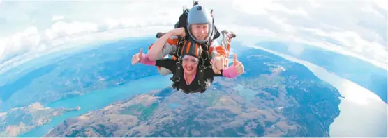  ?? Contribute­d photos ?? From Aug. 11 to 28, Okanagan Skydiving will relocated from Vernon Airport to Oliver Airport to offer the chance to jump out of a plane from 10,000 feet.