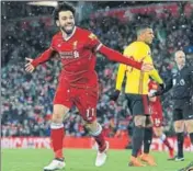  ??  ?? Liverpool's Mohamed Salah is the topscorer in the Premier League with 28 goals, four ahead of Harry Kane. AFP PHOTO