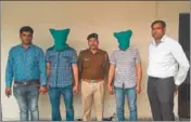  ??  ?? Police said the gang comprised two men and two women who had been running the racket in the city for four years. HT PHOTO