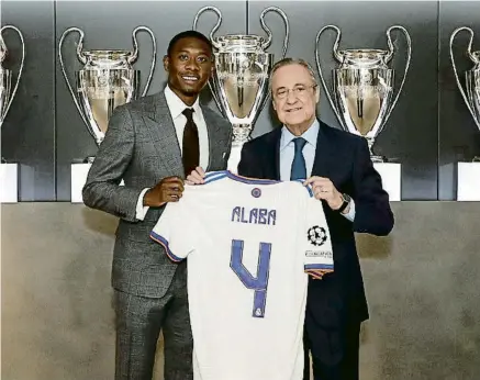  ?? REIAL MADRID ?? La presentaci­ó de David Alaba, dimecres, ha estat l’últim acte públic de Florentino Pérez