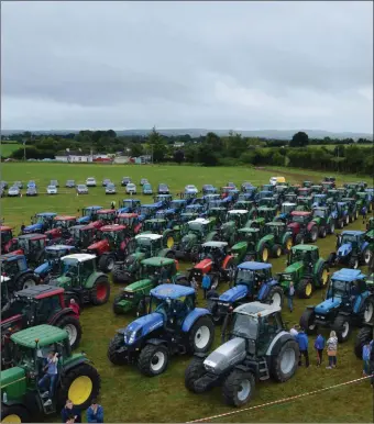  ??  ?? AN impressive aerial shot of the tractors lining up to take part in the third annual Haulie Murphy Memorial Run.