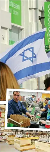  ??  ?? Clockwisef­romtop: Israeli flags fly in a counter-de ArabsandJe­wsworktoge­theratSoda­Stream’sW