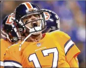  ?? SAM RICHE / TNS ?? Brock Osweiler was coached for three seasons in Denver by Adam Gase as the quarterbac­k successful­ly filled in for Peyton Manning in 2015.