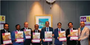  ?? ?? M R Kumar, chairman, LIC of India, and other officials at the launch of a new ULIP scheme in Abu Dhabi on Tuesday. — supplied photo