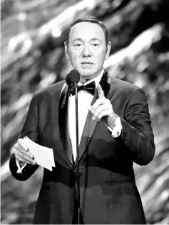  ??  ?? Spacey onstage to present a Britannia award last month in Beverly Hills, California. — AFP file photo