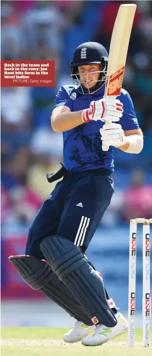  ?? PICTURE: Getty Images ?? Back in the team and back in the runs: Joe Root hits form in the West Indies