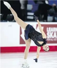  ?? DARRYL DYCK/ THE CANADIAN PRESS ?? Kaetlyn Osmond says she’s determined to give it her all in the long program as she attempts to reclaim her Canadian senior women’s skating crown in Vancouver on Saturday.