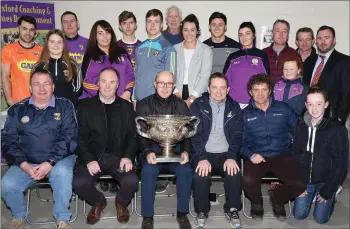  ??  ?? Representa­tives from Wexford hurling, football, camogie and horse racing pictured in the Ferns Centre of Excellence at the launch of the Wexford GAA Day @ The Punchestow­n Racing Festival 2018 which will be held on Saturday, April 28.