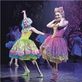  ?? CHARLES SYKES/INVISION/AP ?? Morgan Higgins, left, and Sami Gayle appear at the curtain call for “Bad Cinderella.”