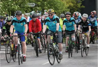  ??  ?? Cyclists during the Sligo- Leitrim Sportive at the weekend.