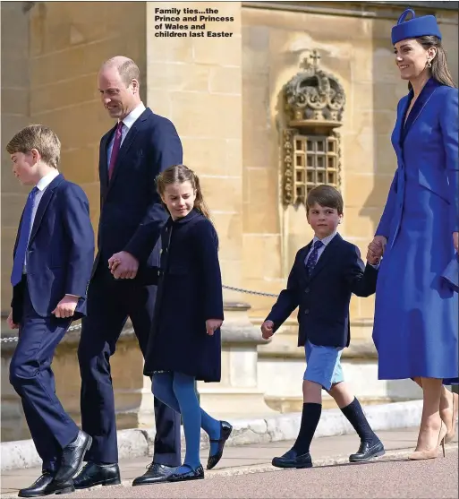  ?? Pictures: YUI MOK/PA ?? Family ties...the Prince and Princess of Wales and children last Easter