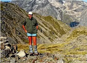  ??  ?? John Arthur, whose body was formally identified this week after being found in the Tararua Range, seen here on Travers Saddle in Nelsons Lakes National Park.