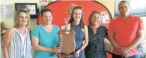  ?? Pictures: SEAN HEIDEMANN ?? WELL DONE: Winners of the Queens Casino &amp; Hotel Komani Classic, from left, Sam Breetzke, Ana Taggart, Tegan Barraud and Marelise Bekker, with John Rademan of the Queens Casino