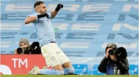  ?? Picture: REUTERS/PHIL NOBLE ?? ON FORM: Manchester City’s Riyad Mahrez celebrates scoring against PSG in the Champions League this week.