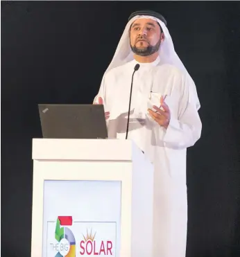  ?? Reem Mohammed / The National ?? Rashid Alleem, chairman of Sewa, said Sharjah needs power self-sufficienc­y to keep up with a growing population that is set to reach almost 2 million by 2020